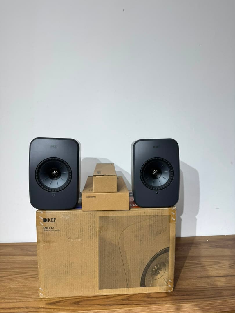 KEF LSX II LT Wireless HiFi Bookshelf Speakers (Pair) - Graphite Grey view 4