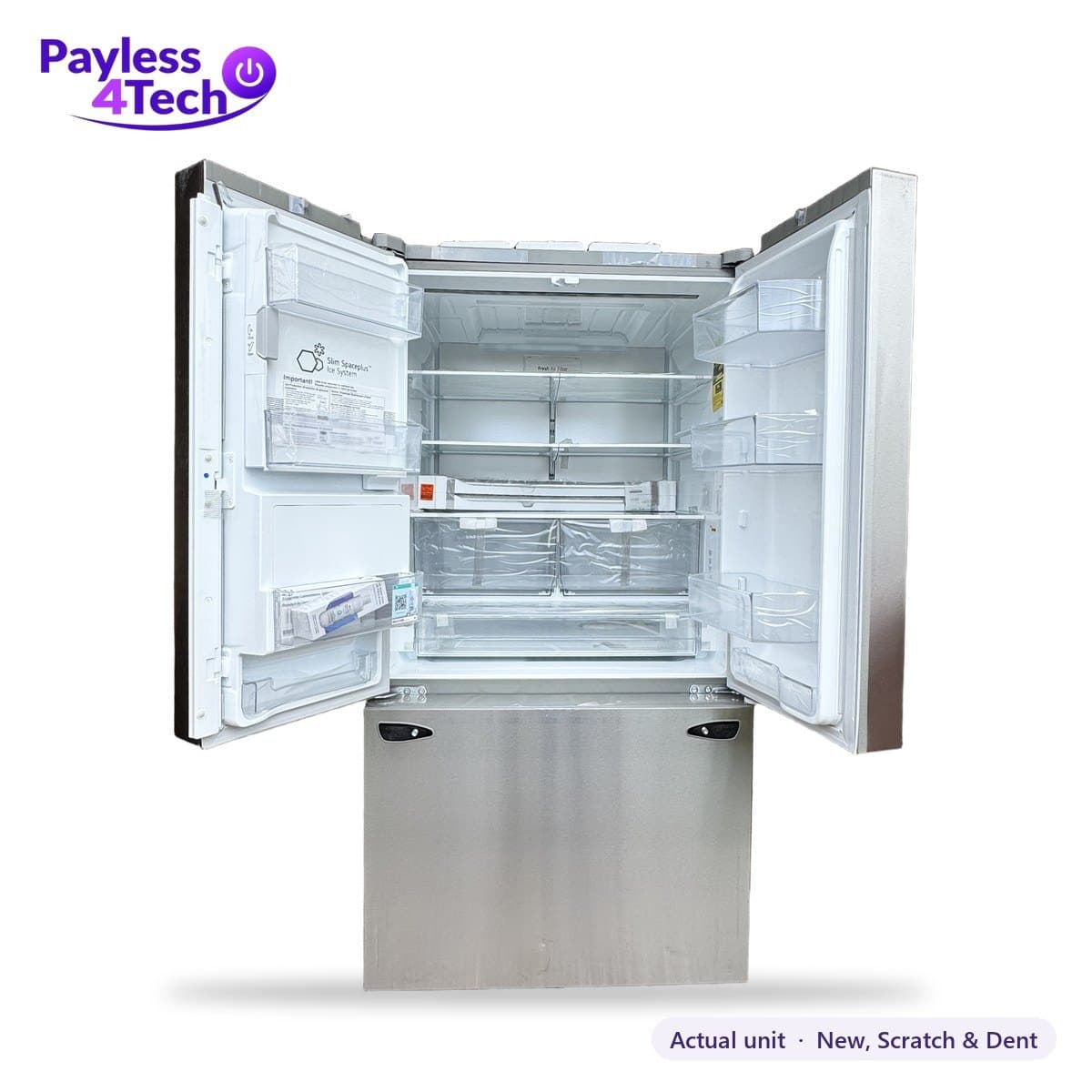 LG 869L · 230 gal (31 cu. ft.) French Door Refrigerator with Ice & Water Dispenser (LRFXS3106S) · New, Scratch & Dent view 7
