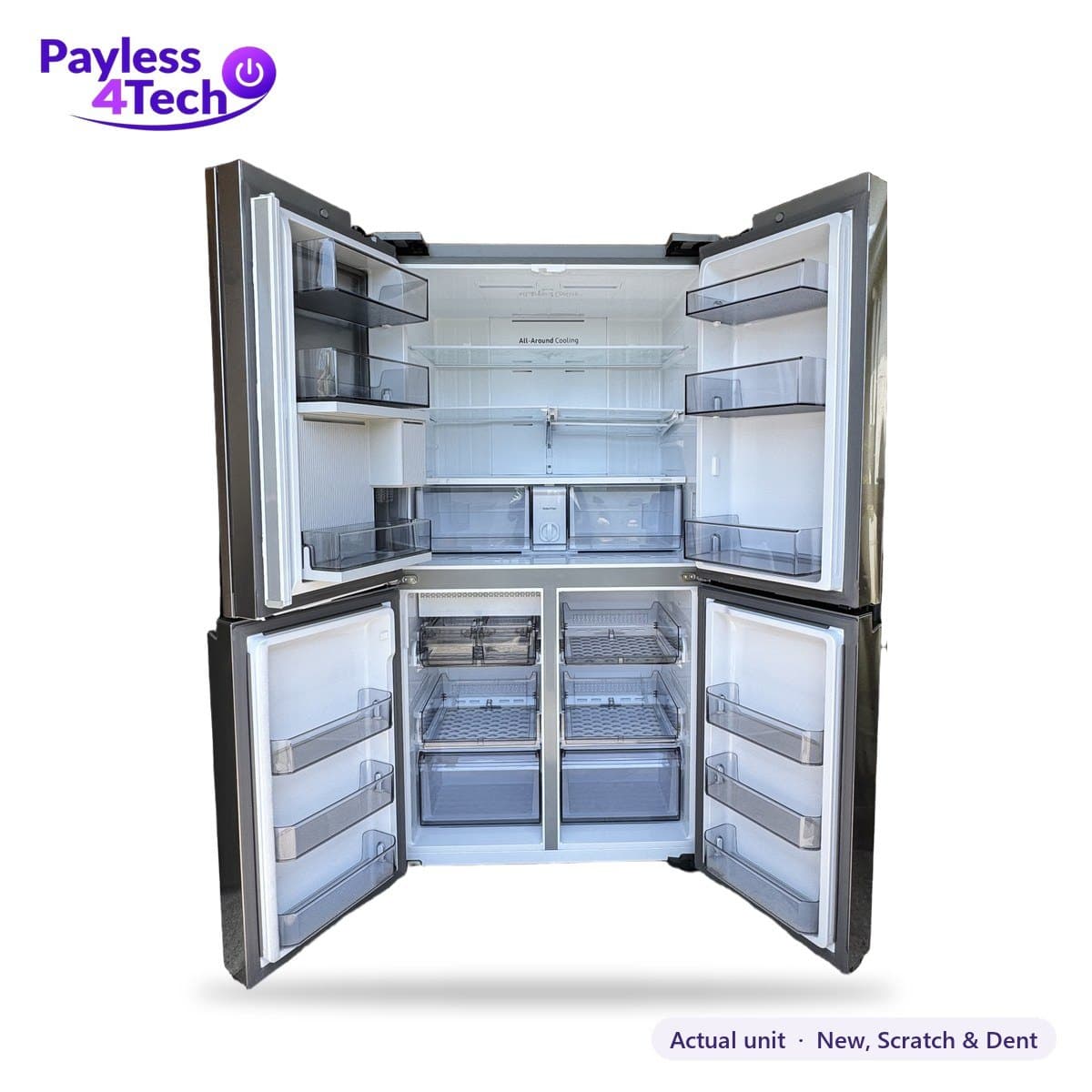 Samsung 646L · 171 gal (23 cu. ft.) Counter-Depth 4-Door Flex Refrigerator with Beverage Center (RF23B7671SR) · New, Scratch & Dent view 7
